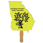 Georgia State Shape Hand Fan Full Color (1 Side)