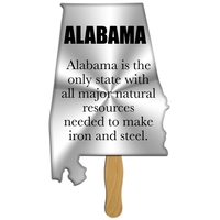 Alabama State Shape Hand Fan Full Color (1 Side)