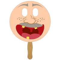 Circle With Eyes Cut Hand Fan Full Color (1 Side)... from ASI 67620 Lion...