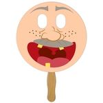 Circle With Eyes Cut Hand Fan Full Color (1 Side)