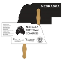 Nebraska State Shape Hand Fan Full Color (2 Sides)... from ASI 67620 Lion...