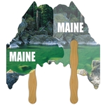 Maine State Shape Hand Fan Full Color (2 Sides)