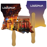 Louisiana State Shape Hand Fan Full Color (2 Sides)... from ASI 67620 Lion...