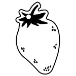 Key Tags - Soft Vinyl - Stock Shape Collection - Strawberry