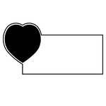 Magnet - Heart with Rectangle - Full Color