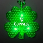 Flashing LED Shamrock Charm on Beads Necklace