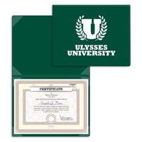 Vinyl certificate holder that's bound at the top and comes with... from ASI...