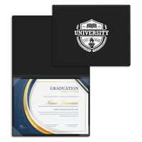 Vinyl certificate/diploma folder that's bound at the top, standard with...