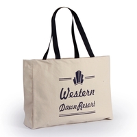 Natural canvas tote bag used for documents and school supplies.... from ASI...