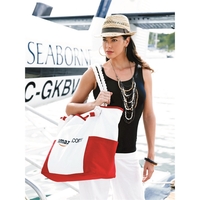 15" x 17" canvas carry-on bag with comfortable, over-sized nautical rope......