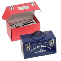 8 5/8" x 5" x 4 1/2" E-flute corrugate toolbox style... from ASI 44830 The Chest