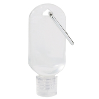 Clear PVC bottle w/ clear flip cap and silver carabiner.... from ASI 57956...