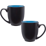 Two-Tone Black Matte Ceramic Mug, 16 oz.