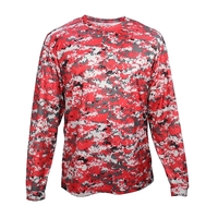 Youth long sleeve T-shirt made with 100% sublimated digital camo...