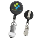MaxLabel Retractable Plastic Custom Badge Reel w/ Card Clamp