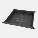 Laserable Leatherette Snap Up Tray with Gold