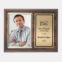 Horizontal Cherry Finish Slide-in Plaque w/ Frame