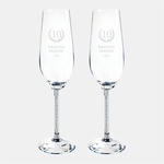 Silver Wedding Champagne Flute Pair