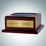 Piano Finish Rosewood Base w/ Personalized Gold Plate