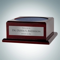 Piano Finish Rosewood Base w/ Personalized Silver Plate