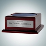 Piano Finish Rosewood Base w/ Personalized Silver Plate