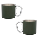 Stainless Steel Mug with Carabiner Handle, 10 oz.