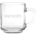 Capri Glass Coffee Mug - Deep Etched