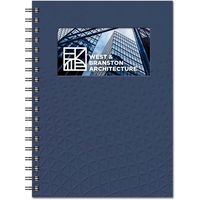 8.5" x 11" notebook with a stock die-cut window, custom full-color... from...