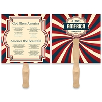 Square Hand fan with wood handle... from ASI 93520 Ventura Inc