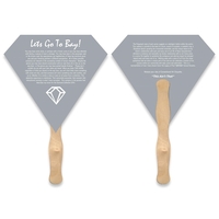 Stock shape Gem hand fan with wood handle ( wood stick)... from ASI 93520...