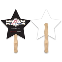 Stock shape Star hand fan with wood handle ( wood stick)... from ASI 93520...
