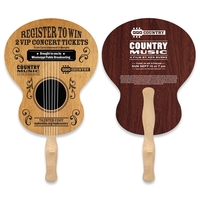 Stock shape Guitar hand fan with wood handle ( wood stick)... from ASI 93520...