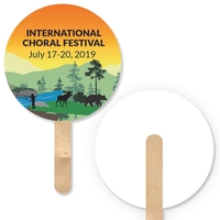 Full Color Round Mini Hand Fan 1 Sided