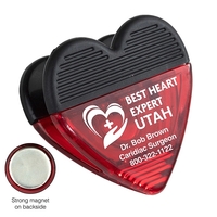 2 3/4" x 2 3/4" plastic heart-shaped magnetic memo clip with... from ASI...