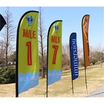 13ft Single Sided Feather Flag Banner with Base and Pole