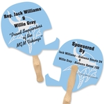 Helmet Shape Full Color Hand Fan 2 Sided