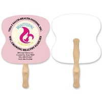 Hourglass Shape Full Color 1 Sided Hand Fan