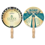8" Round Full Color Hand Fan 2 Sided