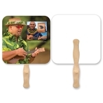 Rounded Square Shape Full Color 1 Sided Hand Fan