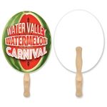 Oval Shape Full Color 1 Sided Hand Fan