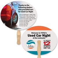 Oval Shape Full Color Hand Fan 2 Sided