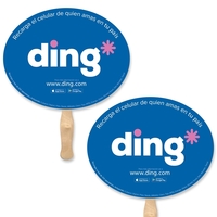 Horizontal Oval shaped full color sandwiched style hand fans.... from ASI...