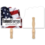 Flag Shape Full Color 1 Sided Hand Fan