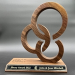 USA Grown Walnut Custom-Shaped Award - Corporate Gift