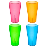 16oz Neon Hard Plastic Pint Glasses