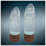 9.75" Cylinder Sierra Glass with Walnut Base