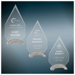 9.25" Diamond Platinum Glass with Arch Metal Base