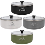 Polar Camel Black 3 Quart Serving Bowl with Lid