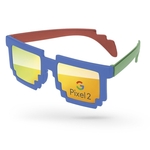 3-Tone Pixel Mirror Sunglasses w/ 1-color imprints