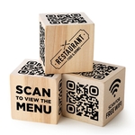 QR Code Wood Cube (DECORATED)